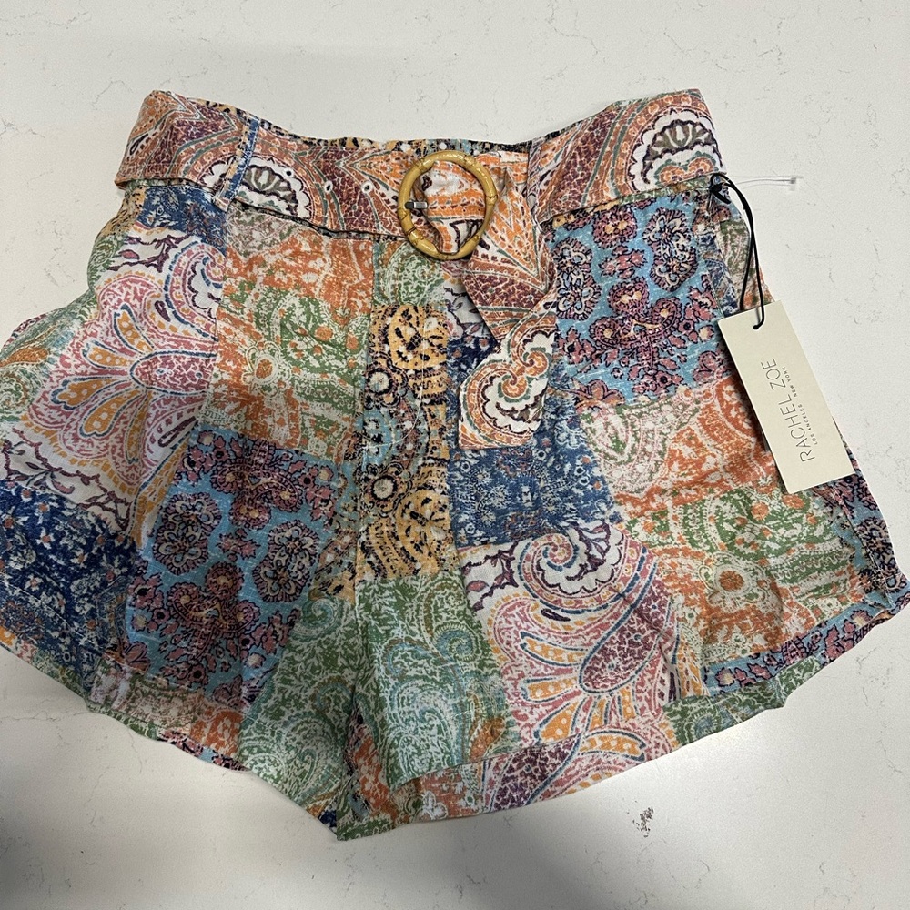 Rachel Zoe Colorful Patchwork High Waist Shorts